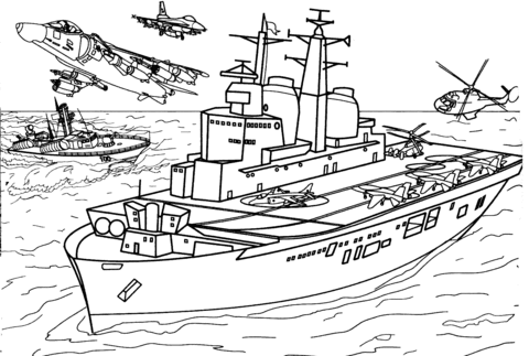 Invincible-class aircraft carrier Coloring page