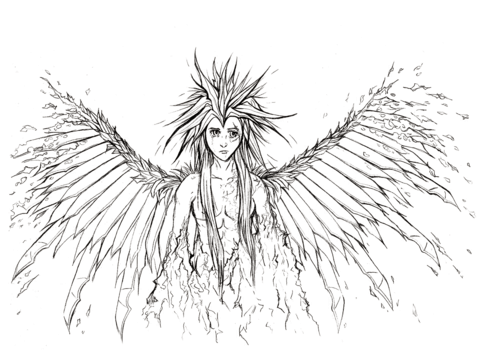 Broken Angel Coloring page