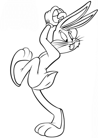 Bugs Bunny Playing Baseball Coloring page