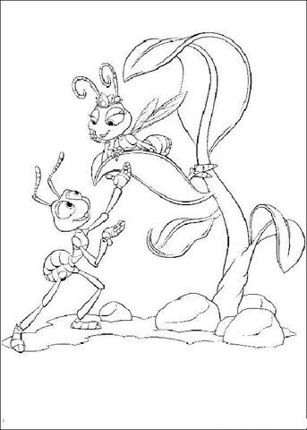 Flik and Atta Coloring page