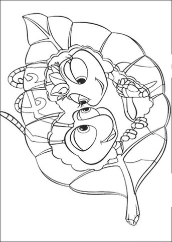 Atta and Flik are in love Coloring page