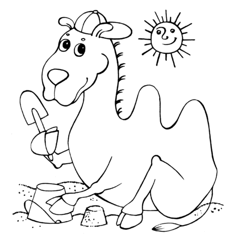 Funny bactrian camel Coloring page