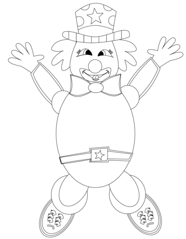 Happy Clown Coloring page