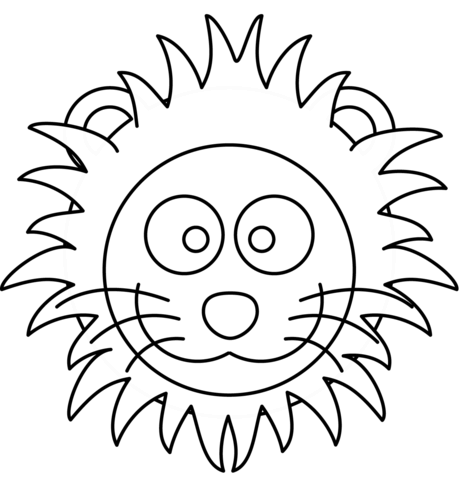 Cartoon Lion Head Coloring page