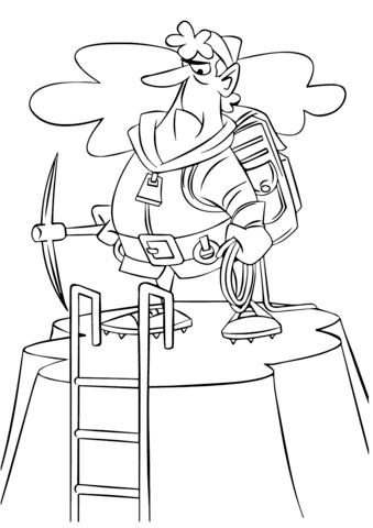 Cartoon Mountain Climber Coloring page