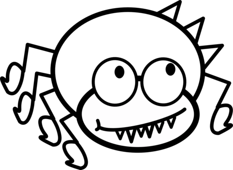 Cartoon Spider Coloring page