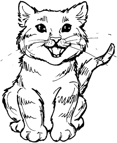 Meowing kitten Coloring page