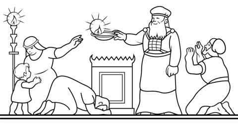 Celebrating Hanukkah Coloring page