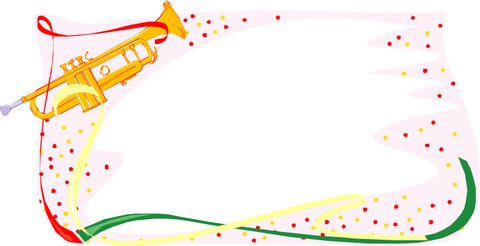 Celebration Card With Trumpet  Coloring page