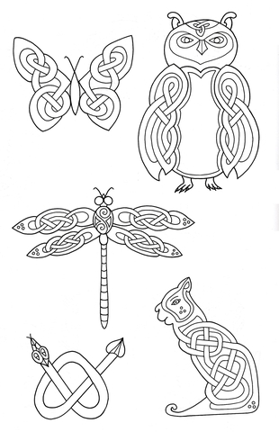 Celtic Animals Designs 2 Coloring page