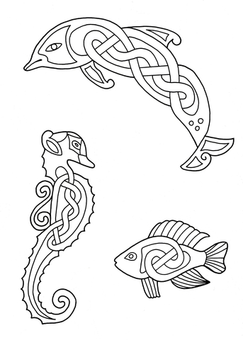 Celtic Animals Designs 3 Coloring page