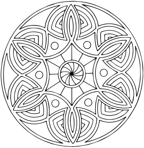 Celtic Mandala with Flower Coloring page