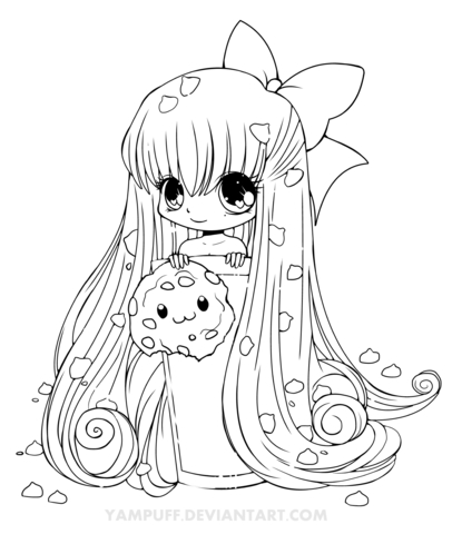 Chibi Cookie Girl Coloring page