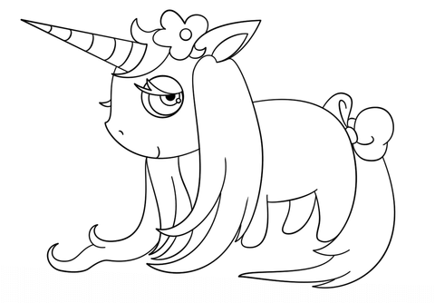 Chibi Unicorn Coloring page