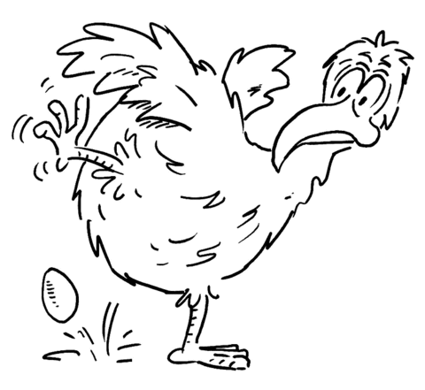 The Hen laid an egg Coloring page