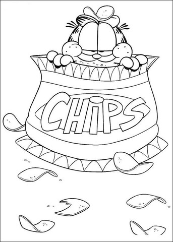 Chips Garfield  Coloring page