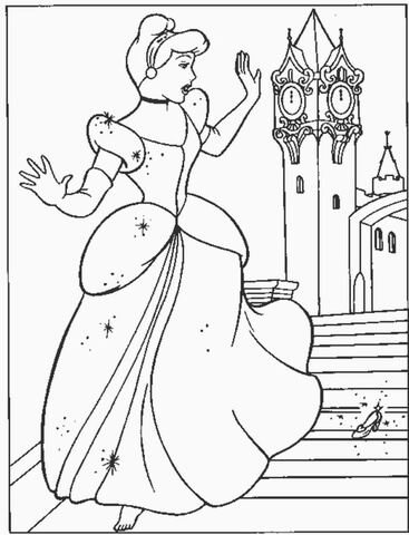 Cinderella Lost Her Shoe Coloring page