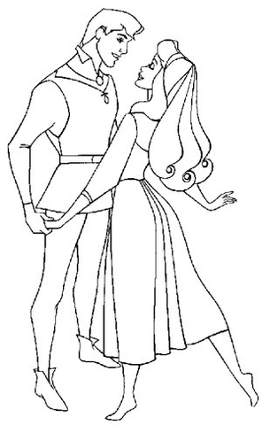 Cinderella With The Prince  Coloring page