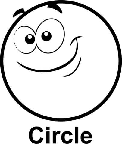 Circle Cartoon Face Coloring page