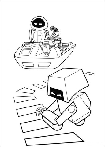 Cleaning Robot Is Looking For Wall-E  Coloring page