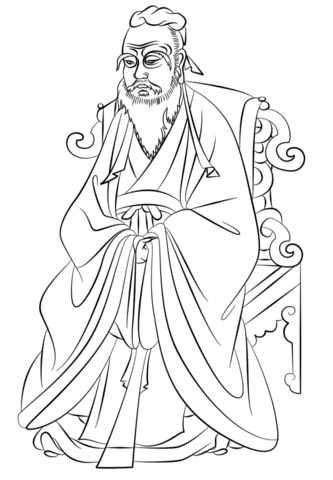 Confucius (Kongzi) Coloring page