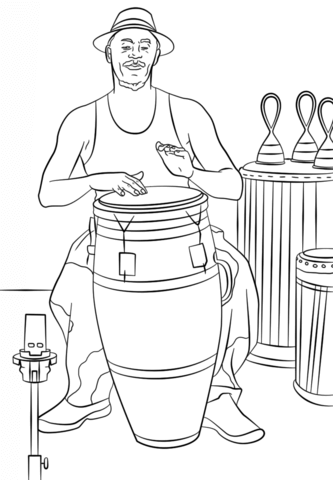 Conga Drummer Coloring page