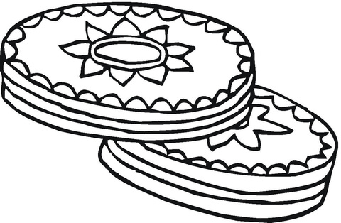 Cookies With Chocolate Top  Coloring page