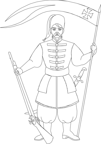 Cossack Coloring page