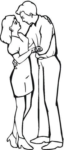 Couple dancing Coloring page