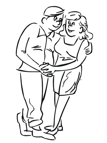 Couple in Love Coloring page