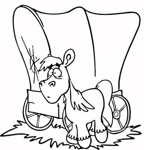 Covered Wagon Coloring page