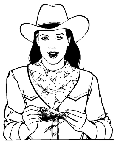 Cowgirl  Coloring page