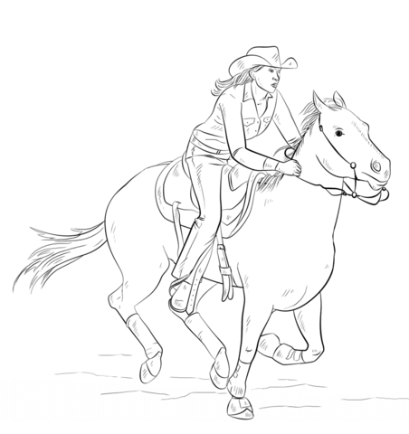 Cowgirl Coloring page