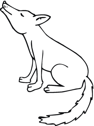 Howling Coyote Coloring page