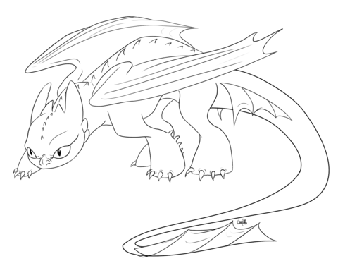 Creeping Toothless Coloring page