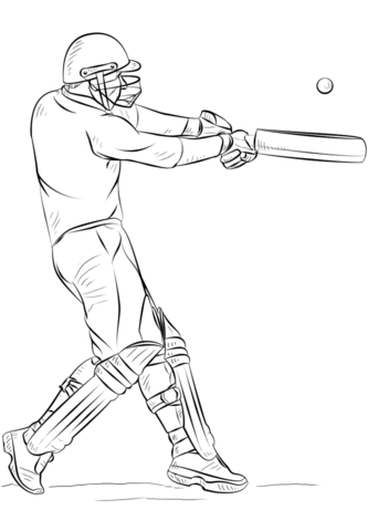 Cricket Player Coloring page