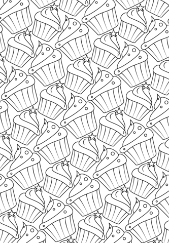 Cupcakes Pattern Coloring page