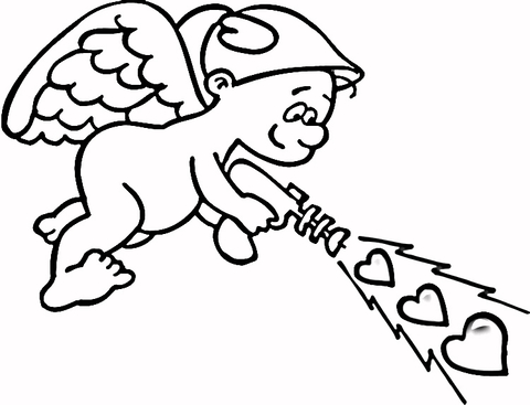 Cupid Brings Love   Coloring page