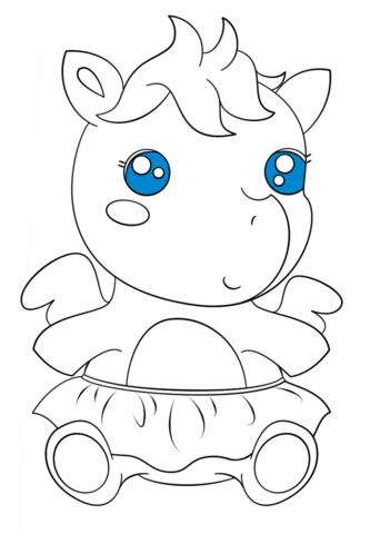 Cute Baby Pegasus Coloring page