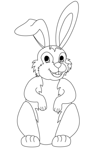 Cute Cartoon Rabbit Coloring page