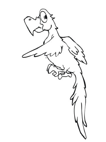 Cute Cartoon Parakeet Coloring page