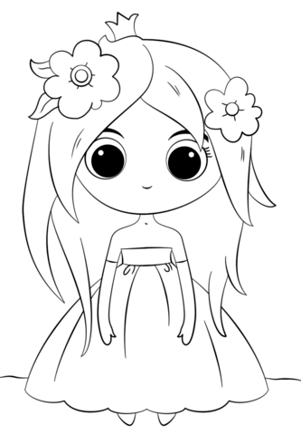 Cute Chibi Princess Coloring page