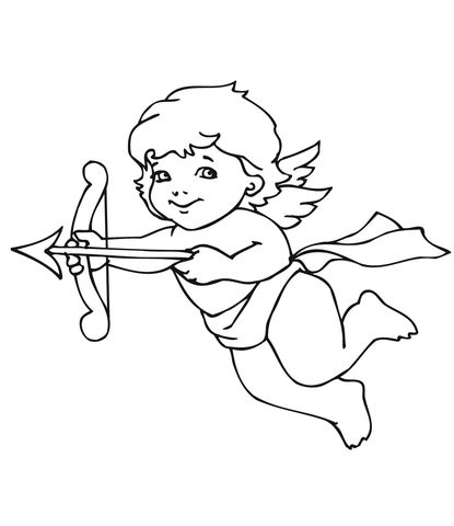 Cute Valentine Cupid  Coloring page