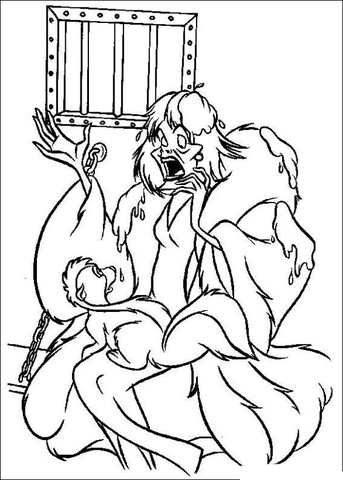 Cruella De Vil And Polecat  Coloring page