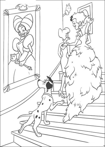 Cruella de Vil portrait Coloring page