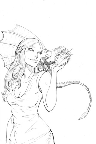 Daenerys Targaryen from Game of Thrones Coloring page