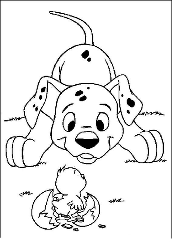 Little Dipper And Chick  Coloring page