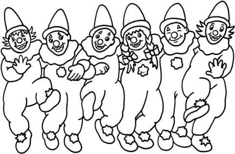 Dancing Clowns  Coloring page