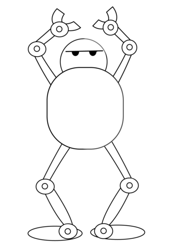 Dancing Robot Coloring page