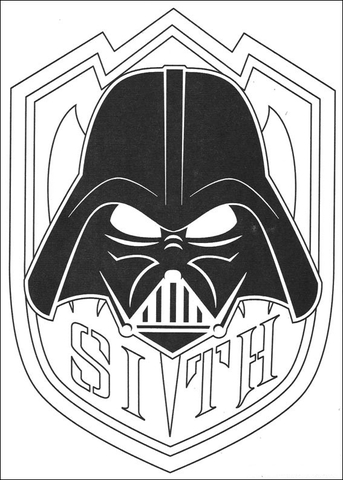 Darth Vader mask Coloring page